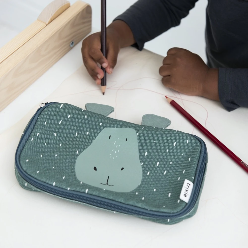 Pencil Case Rectangular - Mr. Hippo 4 Pencil Case Rectangular - Mr. Hippo - Image 2