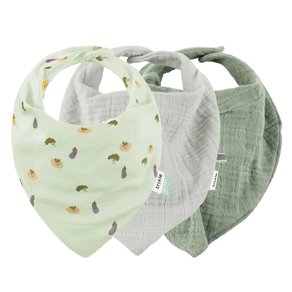Bandana Bib 3-pack Mix - Friendly Vegetables 3 Bandana Bib 3-pack Mix - Friendly Vegetables