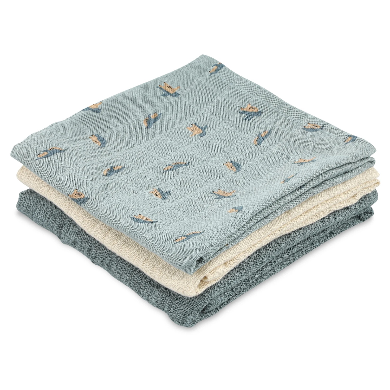 Muslin Cloths 3-pack Mix | 55x55cm - Peppy Penguins 3 Muslin Cloths 3-pack Mix | 55x55cm - Peppy Penguins