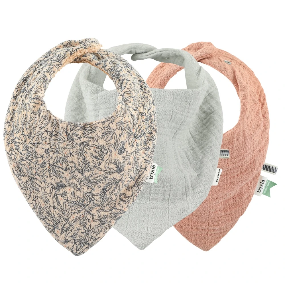 Bandana Bib 3-pack Mix - Lovely Leaves 3 Bandana Bib 3-pack Mix - Lovely Leaves